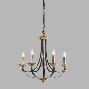 Searchlight Belfry - lustre - Ø 58 x 150 cm - bronze et brun