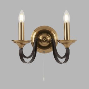 Searchlight Belfry - applique murale avec interrupteur à tirette - 33 x 21 cm - bronze foncé