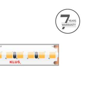 Klus Bande LED - largeur 1cm, longueur 500cm - 24Vdc - dimmable - 9,1W LED par mètre - 266 LED par mètre - IP65 - 4000K