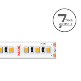 Klus Bande LED - largeur 0,8cm, longueur 500cm - 24Vdc - dimmable - 14,4W LED par mètre - 120 LED par mètre - IP20 - 4000K