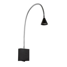 Lucide Buddy - applique murale - 8 x 8 x 60 cm - 3W LED inclus - noir