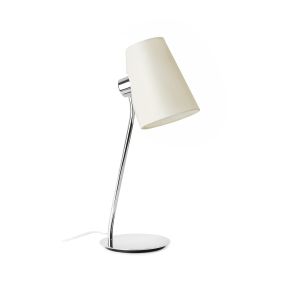 Faro Lupe - lampe à poser - Ø 25 x 53 cm - beige et chrome