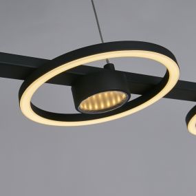 Searchlight Space - lampe suspendue - 120 x 120 cm - 36W LED inclus - noir