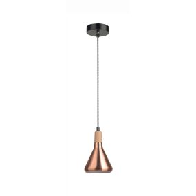 Nova Luce Venanzio - lampe suspendue - Ø 12,5 x 120 cm - cuivre