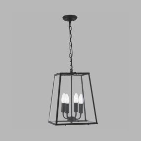 Searchlight lanternes - lustre - 29 x 29 x 88 cm - noir mat