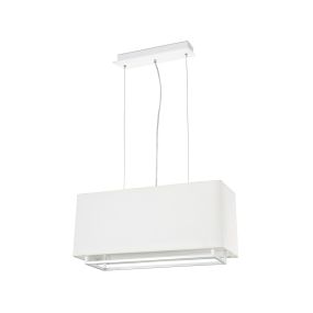 Faro Vesper - lampe suspendue - 60 x 20 x 28 cm - beige et blanc