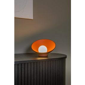 Lucide Raynell - lampe à poser - 23,5 x 26,2 x 15,3 cm - 6W LED dimmable inclus - terracotta