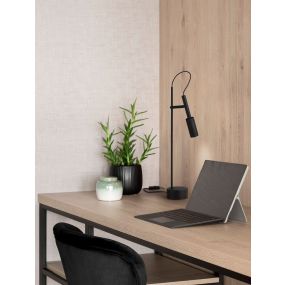 Nova Luce Joy - lampe de table avec interrupteur - Ø 10,5 x 54,5 cm - 7W LED inclus - noir sable