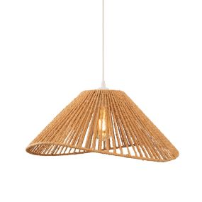 Maxlight Amalfi I - lampe suspendue - Ø 45 x 165 cm - brun clair et blanc