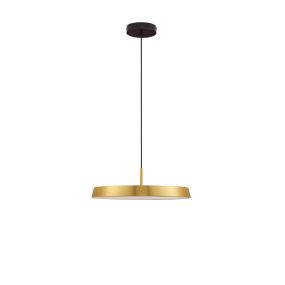 Nova Luce Vetro - lampe suspendue - Ø 50 x 130 cm - 37W LED inclus - or satiné et noir