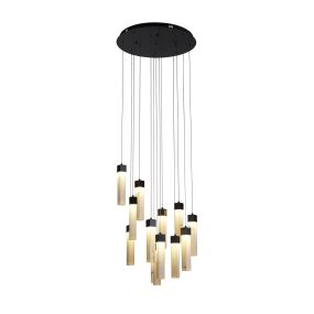 Searchlight Moonbeam - lampe suspendue - Ø 60 x 180 cm - 67W LED dimmable inclus - noir