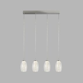 Searchlight Cyclone - lampe suspendue - 75,5 x 11,5 x 150 cm - 21W LED dimmable inclus - chrome et transparent