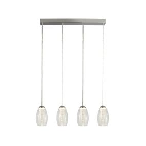 Searchlight Cyclone - lampe suspendue - 75,5 x 11,5 x 150 cm - 21W LED dimmable inclus - chrome et transparent