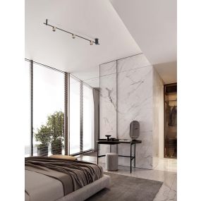 Nova Luce Sirmos - plafonnier - 150 x 18 x 7 cm - 21W dimmable LED inclus - café moka et noir sablé