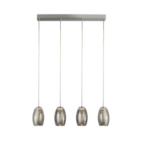 Searchlight Cyclone - lampe suspendue - 75,5 x 11,5 x 150 cm - 21W LED dimmable inclus - chrome et verre fumé