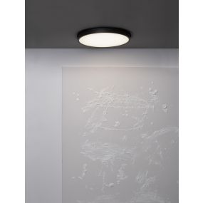 Nova Luce Perfect Profile Trimless - spot encastré - Ø 440 mm, 420 mm encastré - 24W LED inclus dimmable - 3000K - noir
