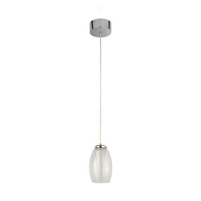 Searchlight Cyclone - lampe suspendue - Ø 11,5 x 120 cm - 6W LED inclus - chrome et transparent