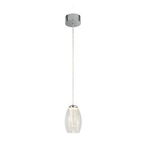 Searchlight Cyclone - lampe suspendue - Ø 11,5 x 120 cm - 6W LED inclus - chrome et transparent