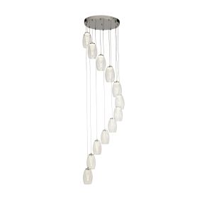 Searchlight Cyclone - lampe suspendue - Ø 52 x 200 cm - 63W LED dimmable inclus - chrome et transparent