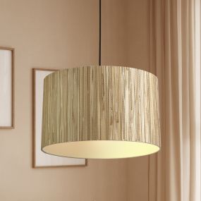 Searchlight Meadow - lampe suspendue - Ø 35 x 120 cm - brun et noir