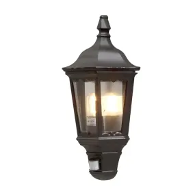 Konstsmide Firenze – applique murale extérieure avec capteur – 25 x 16 x 49,5 cm – IP43 – noir mat