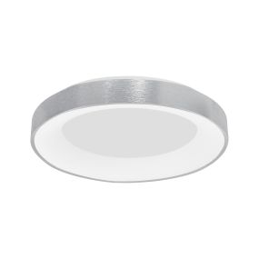 Nova Luce Rando Thin - plafonnier - Ø 60 x 9 cm - 50W LED dimmable inclus - argent brossé