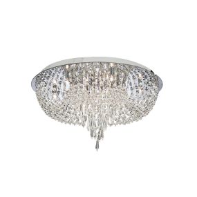 Searchlight Orion - plafonnier - Ø 50 x 31,5 cm - 10 x 14W halogène inclus - chrome