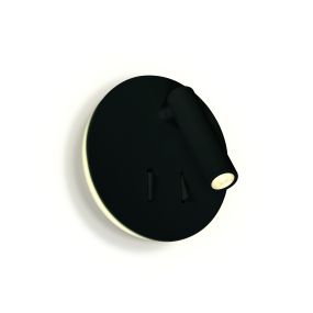 ONE Light Dark Light Cylinders - spot mural avec interrupteur - Ø 14,8 x 3,2 cm - 3W + 5W LED inclus - noir
