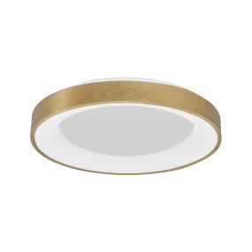 Nova Luce Rando Thin - plafonnier - Ø 60 x 9 cm - 50W LED dimmable inclus - or brossé