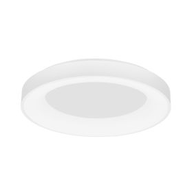 Nova Luce Rando Thin - plafonnier - Ø 60 x 9 cm - 50W LED dimmable inclus - blanc sable - couleur de lumière blanc chaud