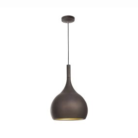 Nova Luce Nuorese - lampe suspendue - Ø 24 x 120 cm - brun foncé