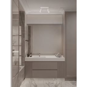 Nova Luce Mao - spot en saillie 2L - 5,5 x 16,5 x 26 cm - IP44 - blanc sable