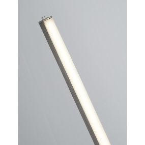 Searchlight Tribeca - lampadaire - 150 cm - 17,7W LED inclus - argent satiné et blanc