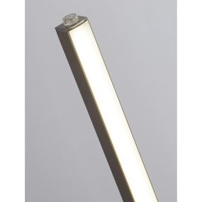 Searchlight Tribeca - lampe à poser - 10 x 8 x 50 cm - 7,8W LED inclus - argent satiné et blanc