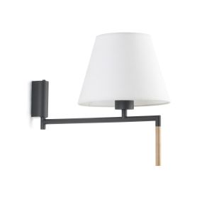 Faro Ron - applique murale avec interrupteur - 22 x 37,5 x 21 cm - gris foncé et blanc
