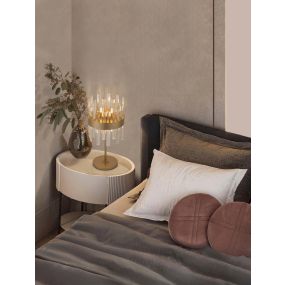 Nova Luce Crown - lampe de table - Ø 25 x 50 cm - or satiné