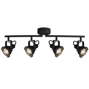 Brilliant Jesper - spot en saillie 4L - 68 x 15 x 19,5 cm - 4 x 4W LED inclus - noir corindon