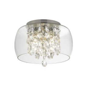 Searchlight Bathroom - plafonnier de salle de bains - Ø 28 x 20 cm - IP44 - chrome