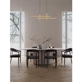 Nova Luce Antama - lampe suspendue - 120 x 150 x 5 cm - 43W dimmable LED inclus - noir sablé et or