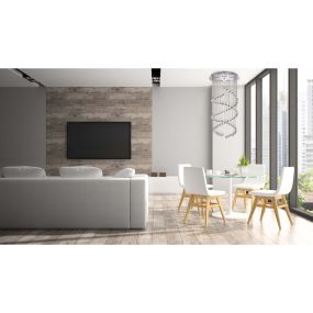 Searchlight Hallway - lampe suspendue - Ø 39 x 80 cm - chrome et transparent