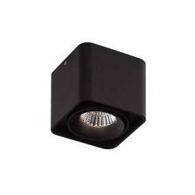 Dobac Batumi Single Head - spot en saillie 1L - 10 x 10 x 9 cm - 8W LED incl. - noir