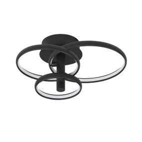 Nova Luce Emil - plafonnier - 45 x 35 x 22 cm - 30W LED dimmable inclus - noir sable
