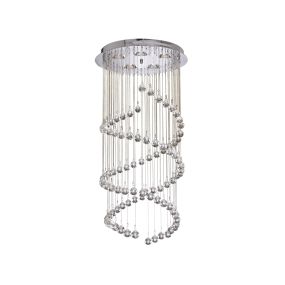 Searchlight Hallway - lampe suspendue - Ø 39 x 80 cm - chrome et transparent