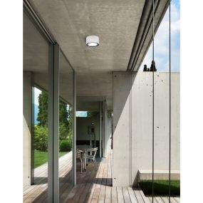Nova Luce Focus - plafonnier d'extérieur - Ø 10 x 6,5 cm - IP54 - blanc