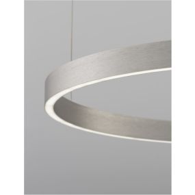 Nova Luce Elowen - lampe suspendue - Ø 80 x 150 cm - 77W LED dimmable inclus - silver