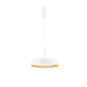 Nova Luce Sigi - lampe suspendue - Ø 45 x 180 cm - 40W dimmable LED inclus - blanc sablé et bois
