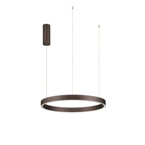 Nova Luce Elowen - lampe suspendue - Ø 60 x 150 cm - 60W dimmable LED inclus - brun café brossé