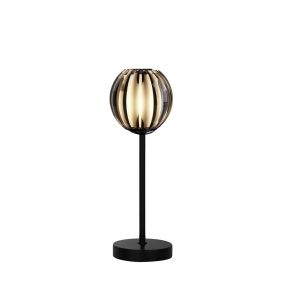 Searchlight Blossom - lampe à poser - Ø 12 x 44 cm - noir, chrome et transparent