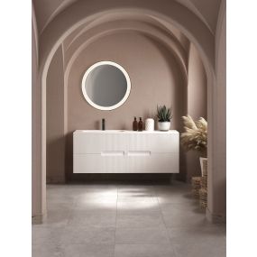 Nova Luce Ural - miroir avec éclairage - Ø 60 x 3,5 cm - 20W LED inclus - IP44 - noir sablé et blanc