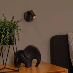 Lucide Toni - applique murale rechargeable - Ø 8,1 x 12,4 cm - 2W LED dimmable inclus - café